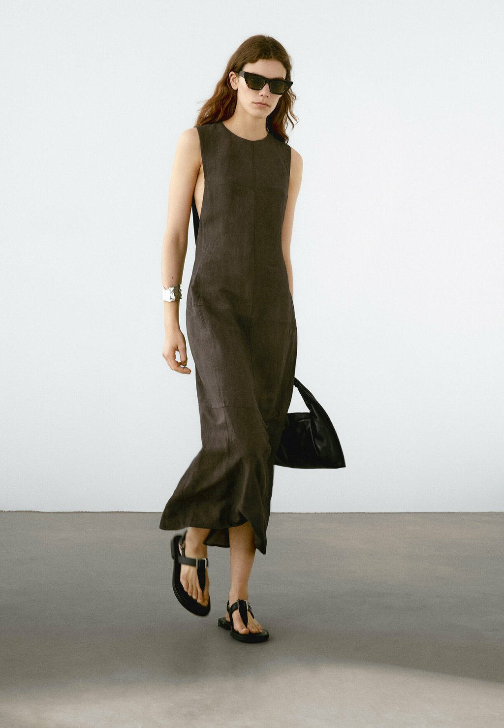 

Платье макси Massimo Dutti, темно-коричневый