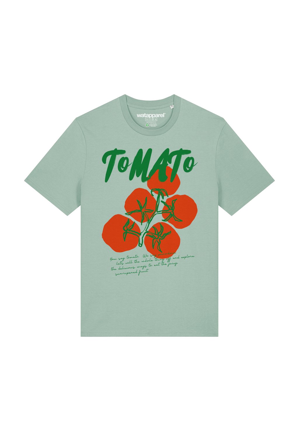 

Футболка с принтом TOMATO watapparel, бирюзовый