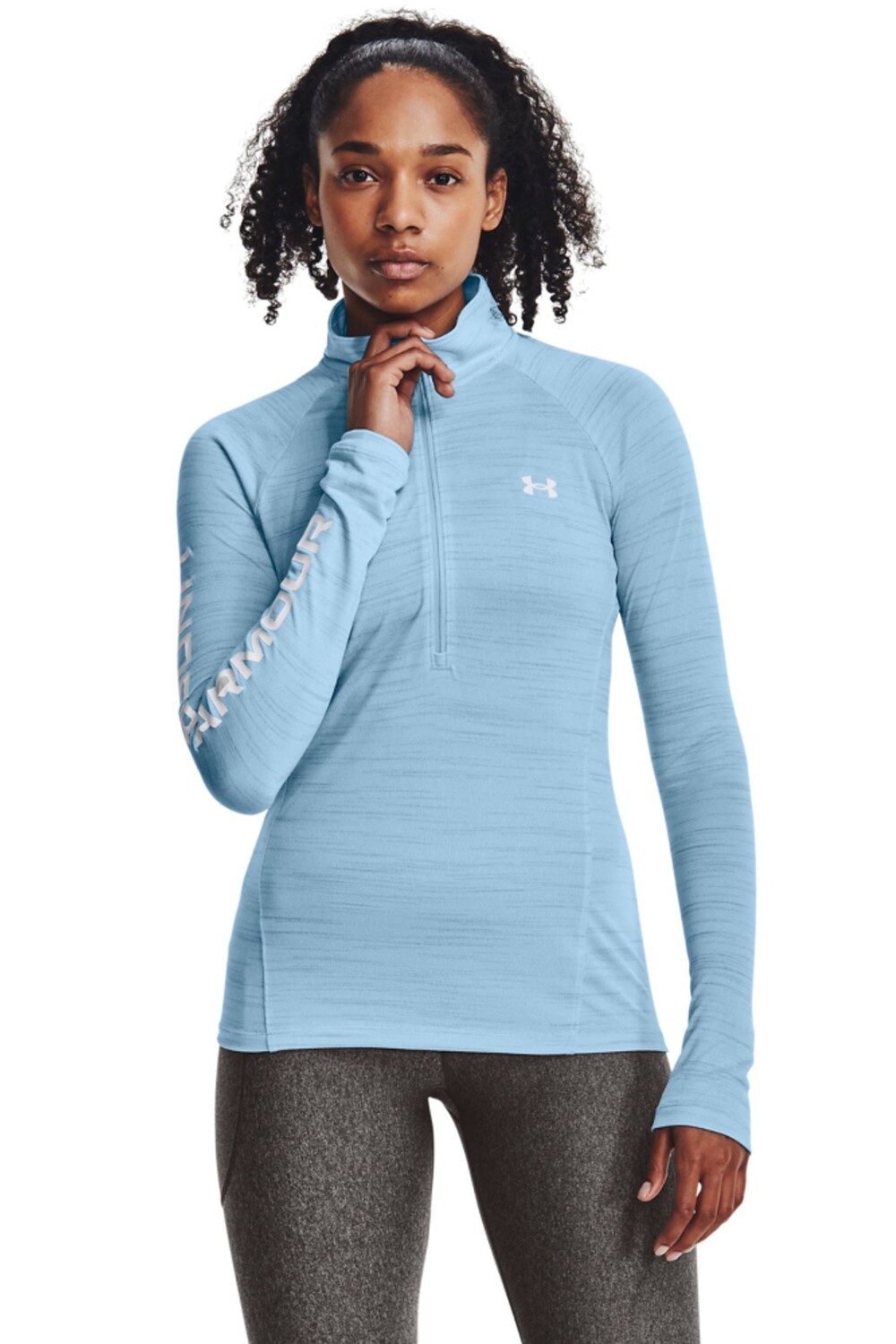 

Черный - толстовка на молнии Evolved Core Tech 1/2 Under Armour, синий