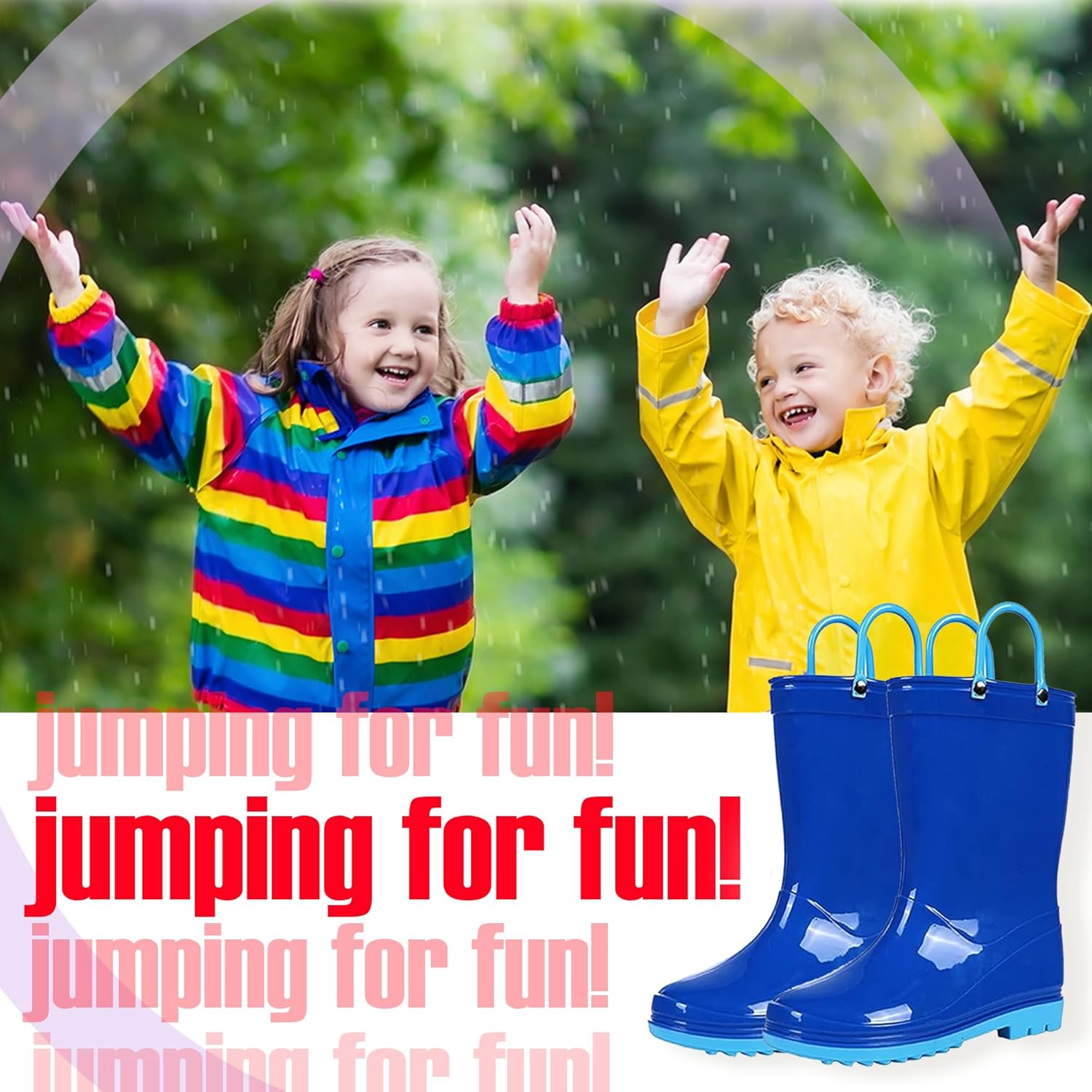 Водонепроницаемые ПВХ сандалии Puddle Play для малышей и детей с ручками для легкого надевания - легкие противоскользящие сапоги для мальчиков и девочек, светло-синий — фото 3