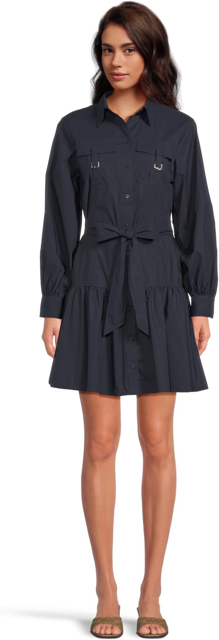 

Платье Lauren Ralph Lauren Buckle-Trim Cotton-Blend Dress, цвет Lauren Navy