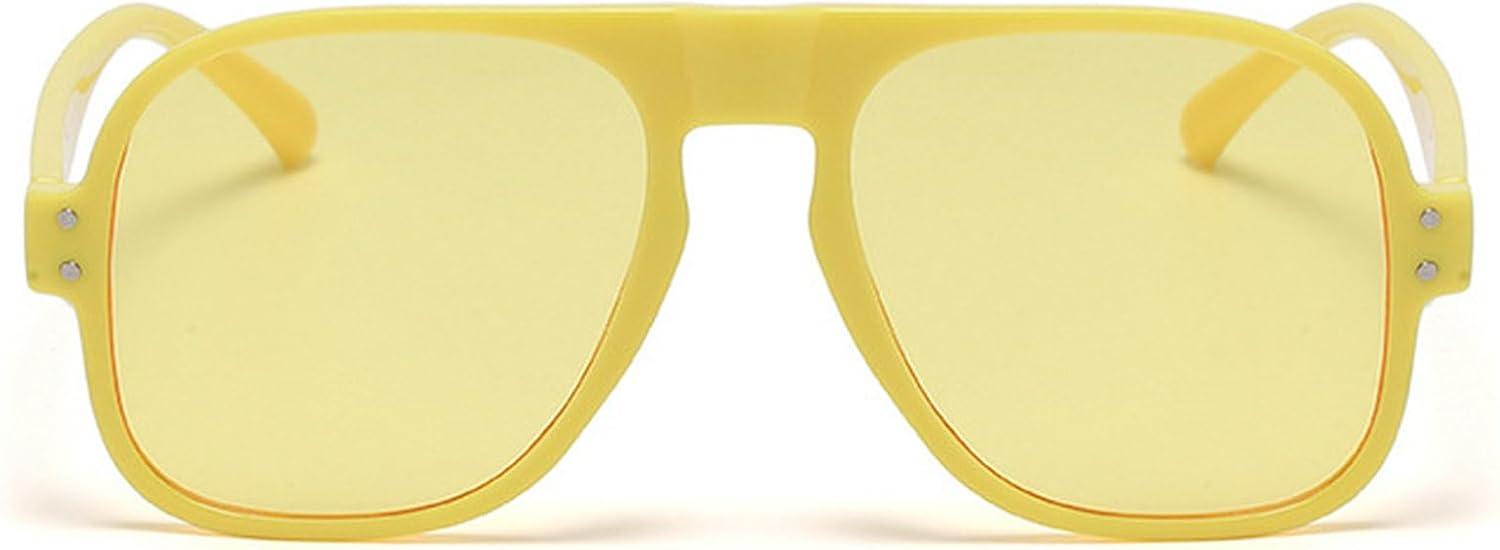 

Модные солнцезащитные очки-пилот большого размера для женщин, в стиле ретро, ​​конфетных цветов, для мужчин, трендовые синие и зеленые квадратные солнцезащитные очки UV400 mincl, Yellow