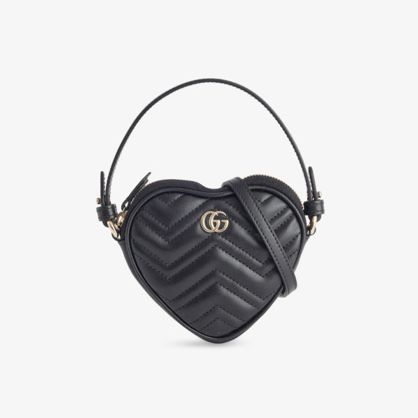 

Мини-сумка Gucci GG Marmont в форме сердца, мультиколор