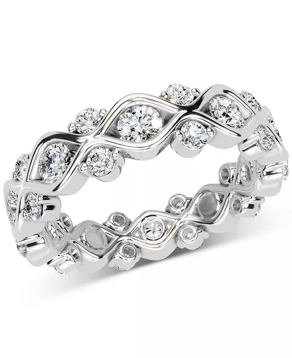 

Бриллиантовое кольцо-вечность (1-1/2 карата) из платины или 14-каратного золота Macy'S, platinum