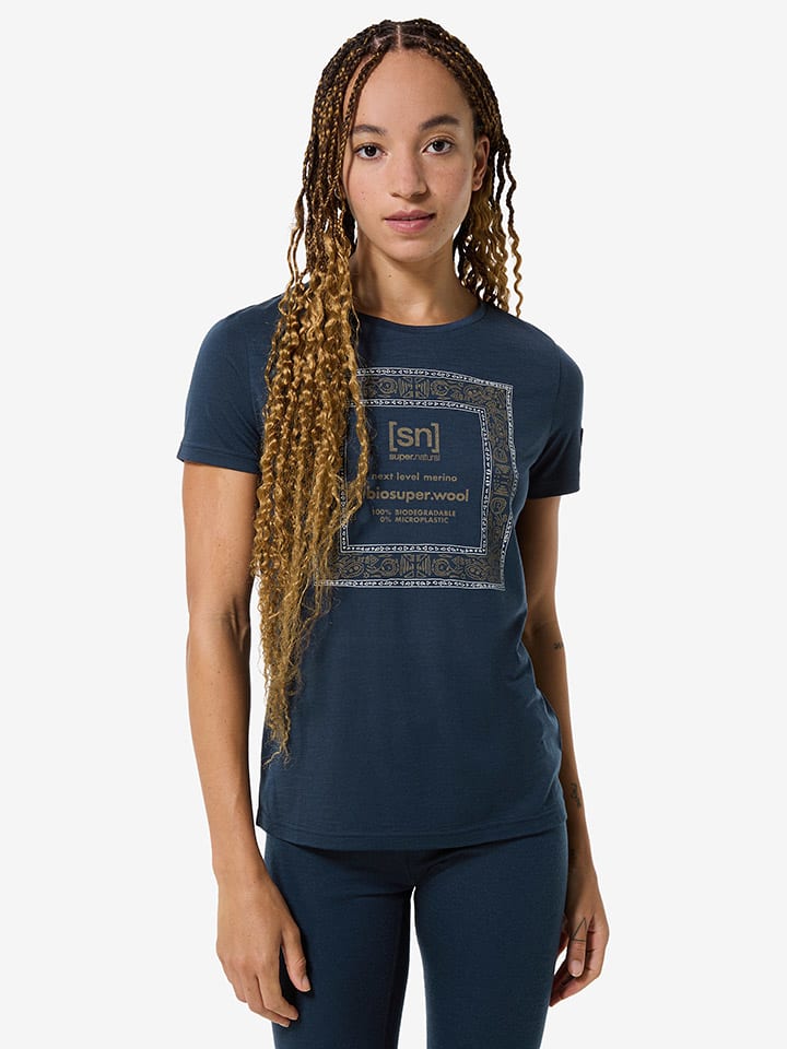 

Super.natural Функциональная рубашка "Bandana Bio" темно-синего/белого цвета