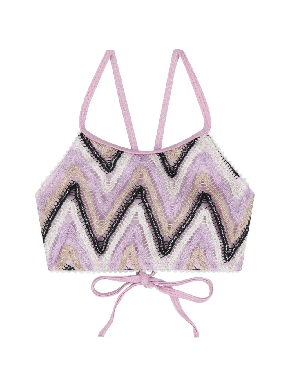 Бикини с зигзагообразным галстуком Nessi Byrd Kids, розовый — фото 3