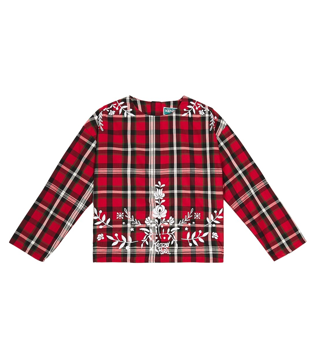 

Рубашка из хлопка в клетку тартан Kenzo Kids, красный