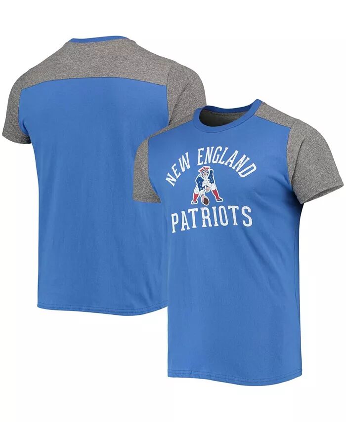 

Мужская королевская, серая, меланжевая футболка New England Patriots Gridiron Classics Field Goal Slub Majestic