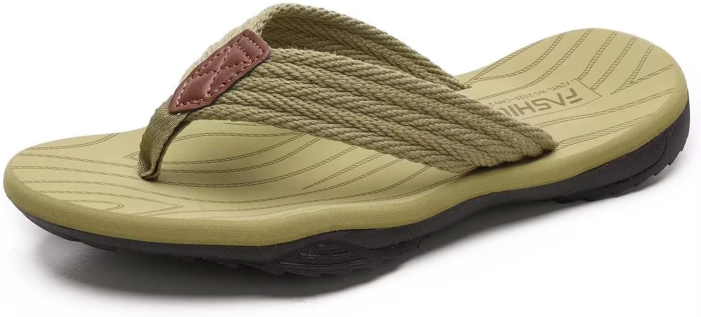 

Мужские сланцы SincereWay, удобные босоножки с поддержкой свода стопы для мужчин, летние пляжные шлепанцы, зеленый