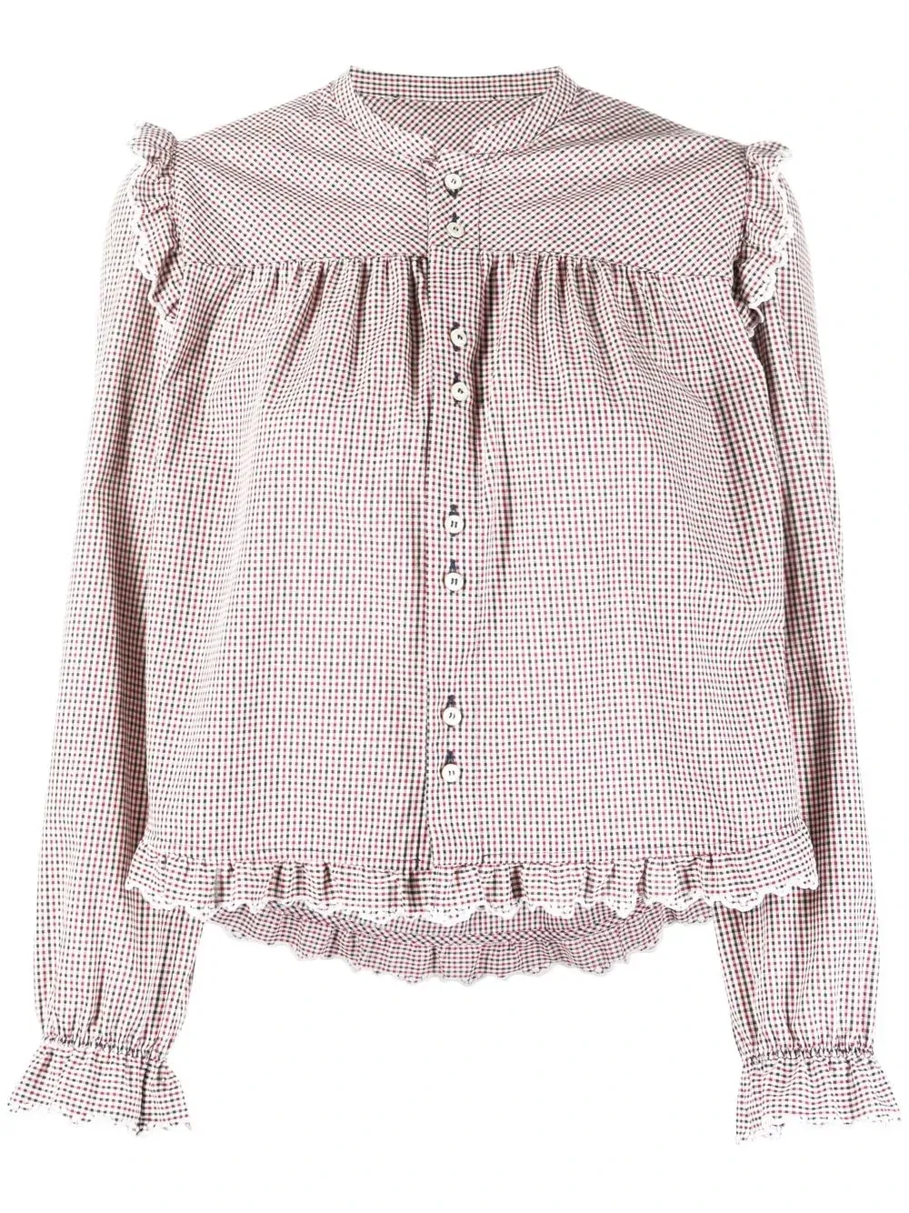 Блузка с рюшами в клетку Dsquared2, красный