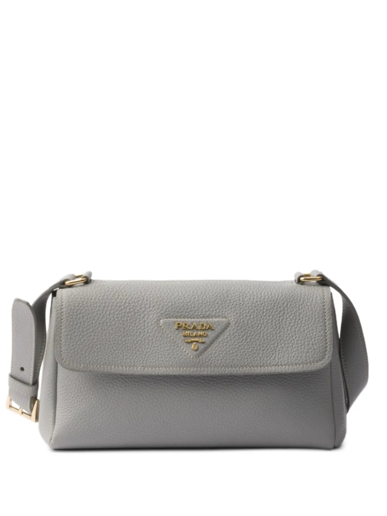 

Маленькая кожаная сумка через плечо Prada, серый