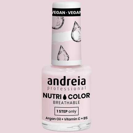 Андрея Профессиональный дышащий лак для ногтей NutriColor Веганский дизайн ногтей своими руками без применения жестокости со стойким глянцевым покрытием Цвет NC27 Розовый розовый 10,5 мл Andreia — фото 2