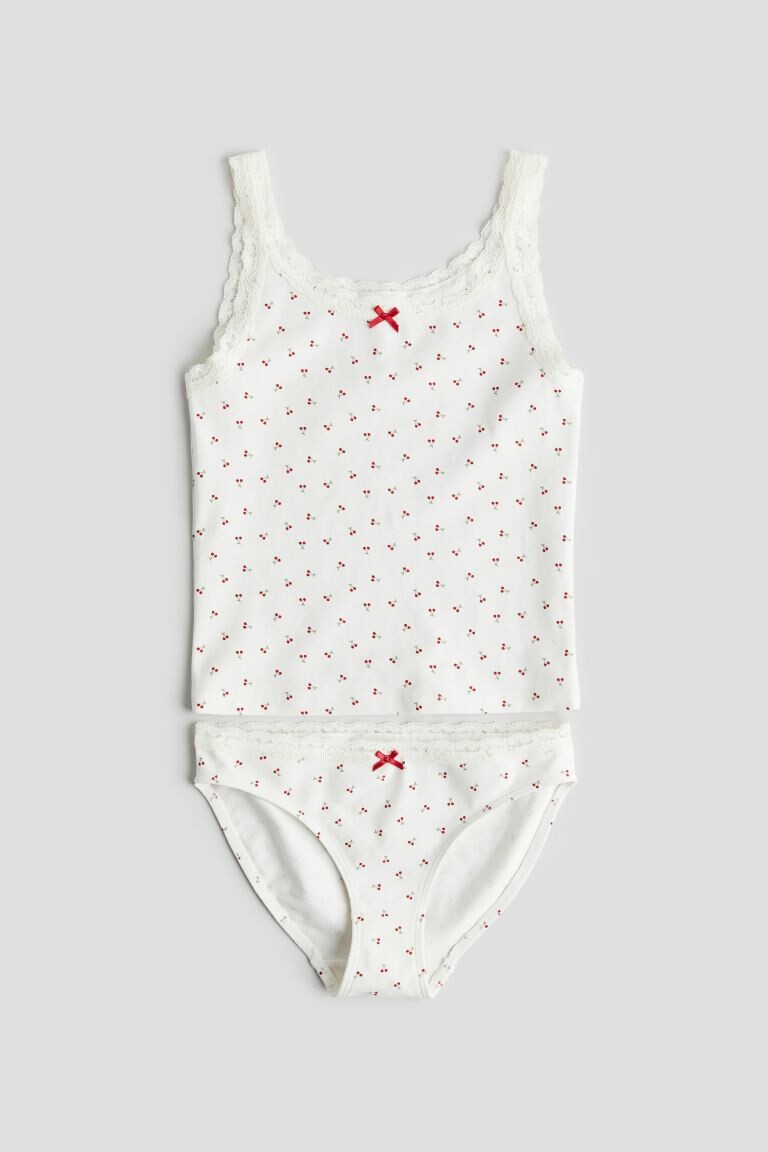 

Майка и брюки из хлопкового трикотажа H&M, белый