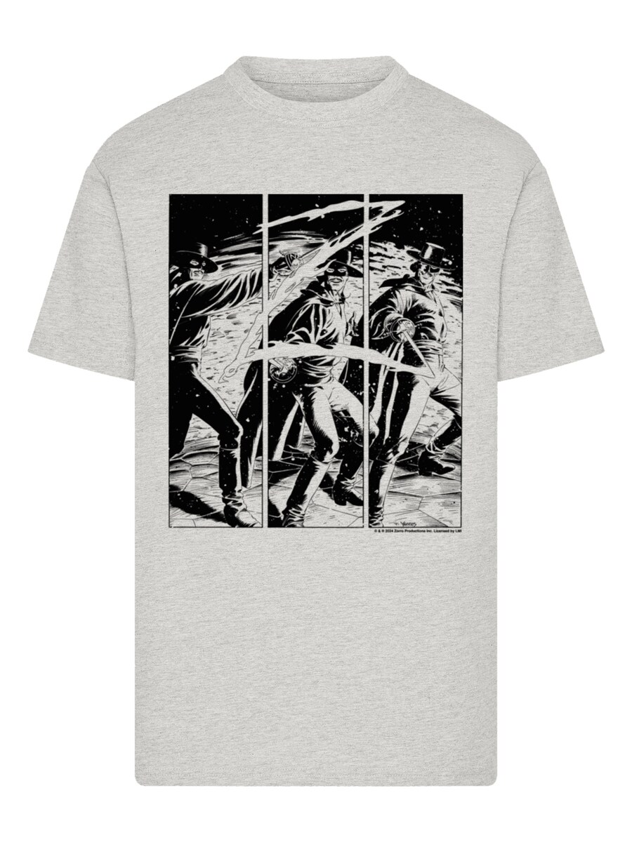 

Рубашка F4NT4STIC Zorro Mark Of Zorro Comic Strip Art, серый