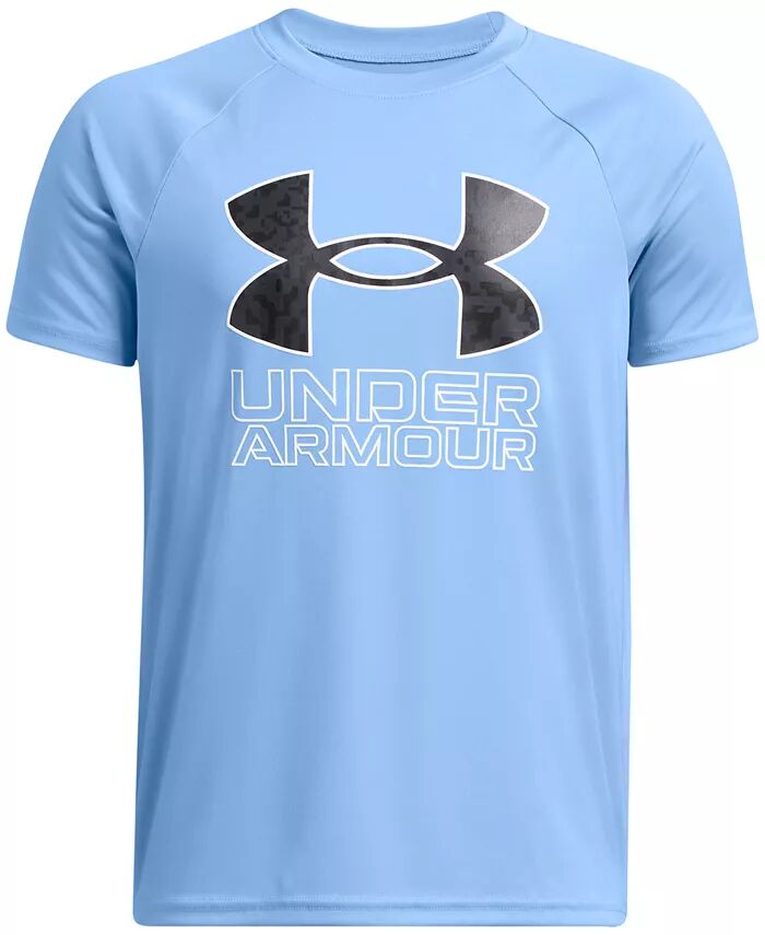 

Футболка с короткими рукавами и логотипом Big Boys Tech Hybrid Print Under Armour, синий