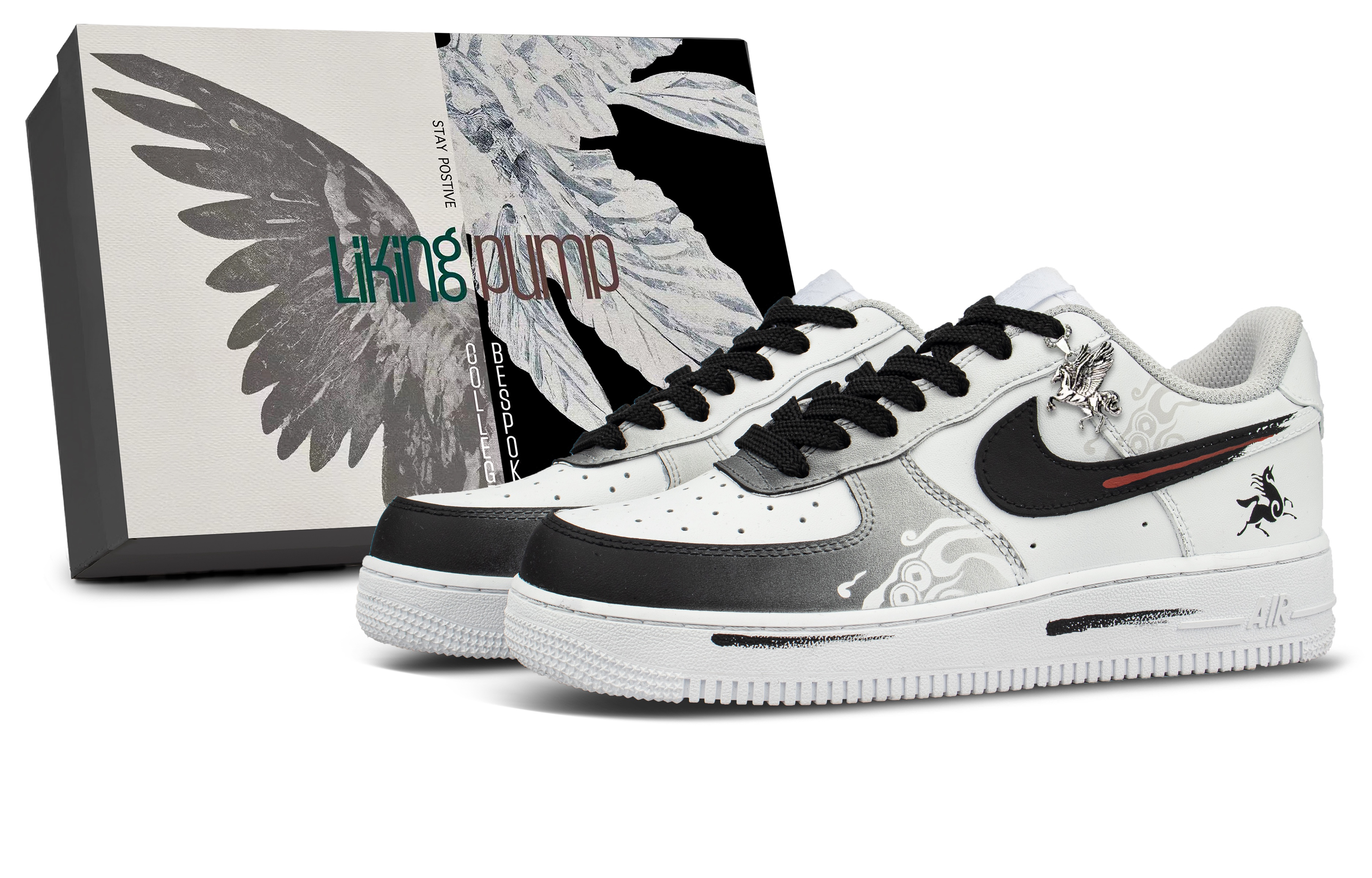 

Nike Кроссовки для скейтбординга Air Force 1 Cow Leather Coverage Cushioning Abrasion Resistant Low top Unisex Gray