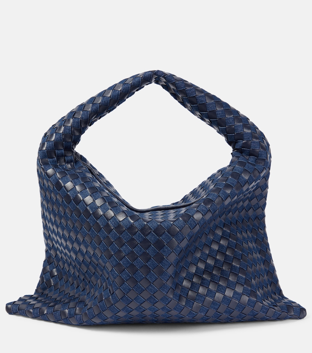 

Hop Large сумка-тоут из денима и кожи Bottega Veneta, Abyss-Indig/Abyss-Mb