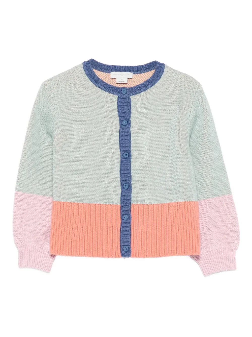 

Кардиган с цветными блоками и птичьим принтом Stella McCartney Kids, зеленый