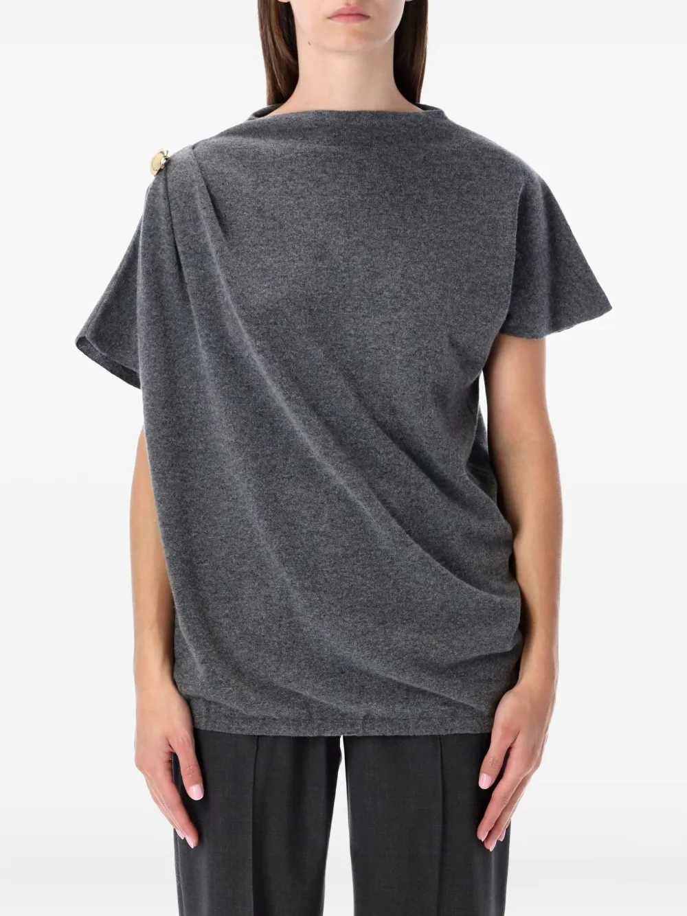 

Футболка с драпировкой Fabiana Filippi, серый