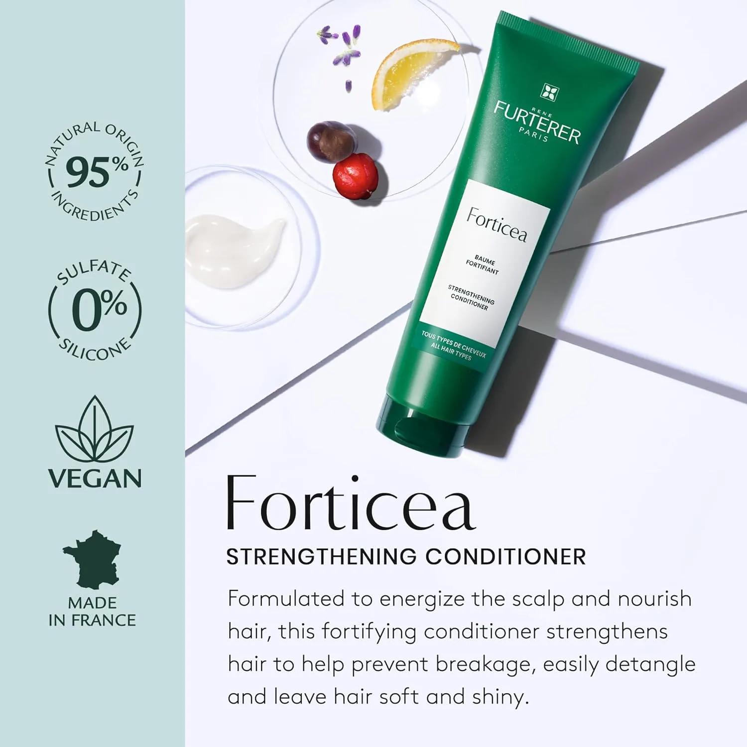 Кондиционер для укрепления волос René Furterer Forticea Strengthening Conditioner, экстракт гуараны и масло розмарина, 16,9 жидких унций. — фото 2