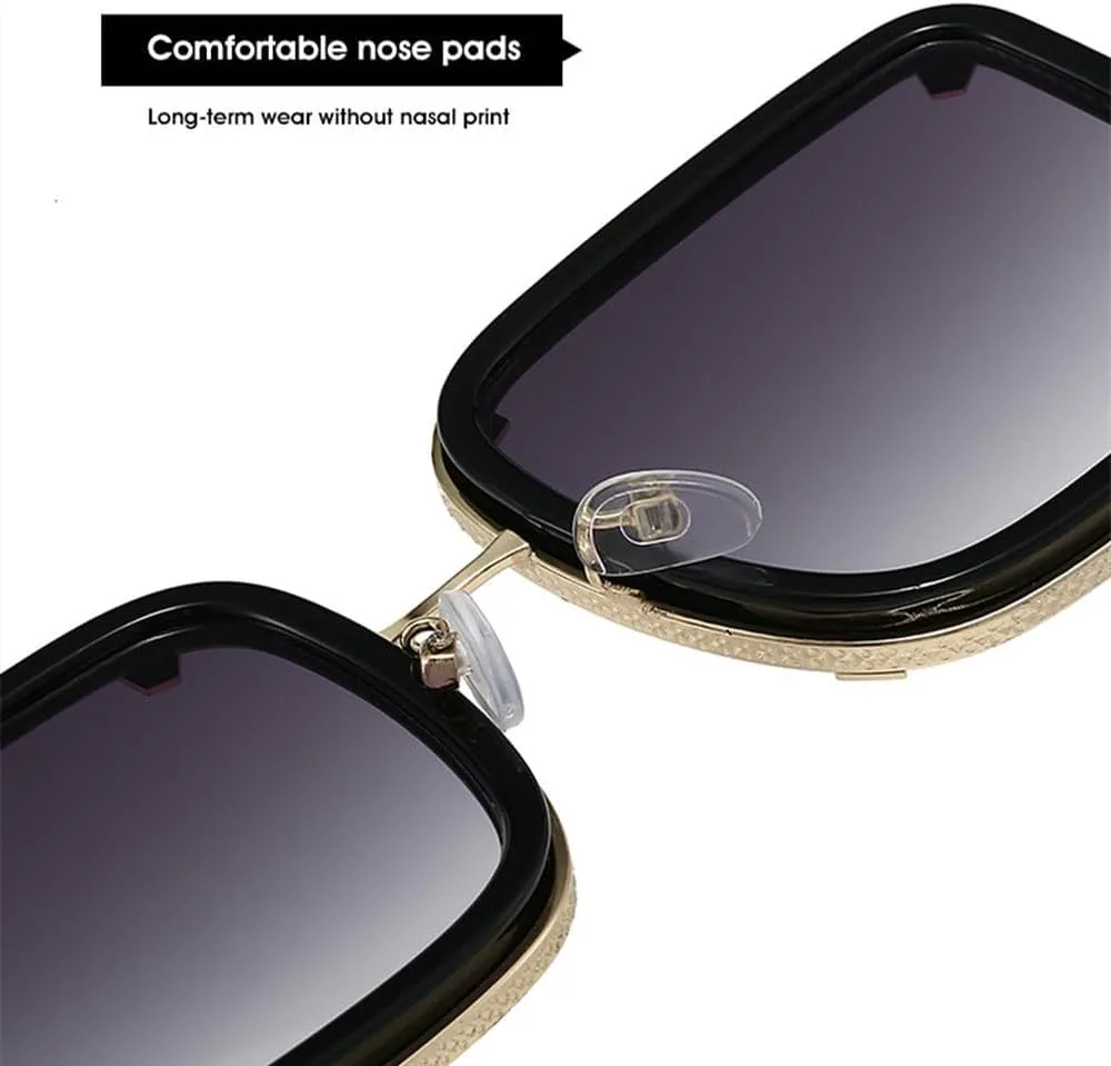 

Солнцезащитные очки для активного отдыха для мужчин, солнцезащитные очки с градиентной оправой и заклепками для женщин, модные винтажные очки класса люкс TVTBBVV, 4