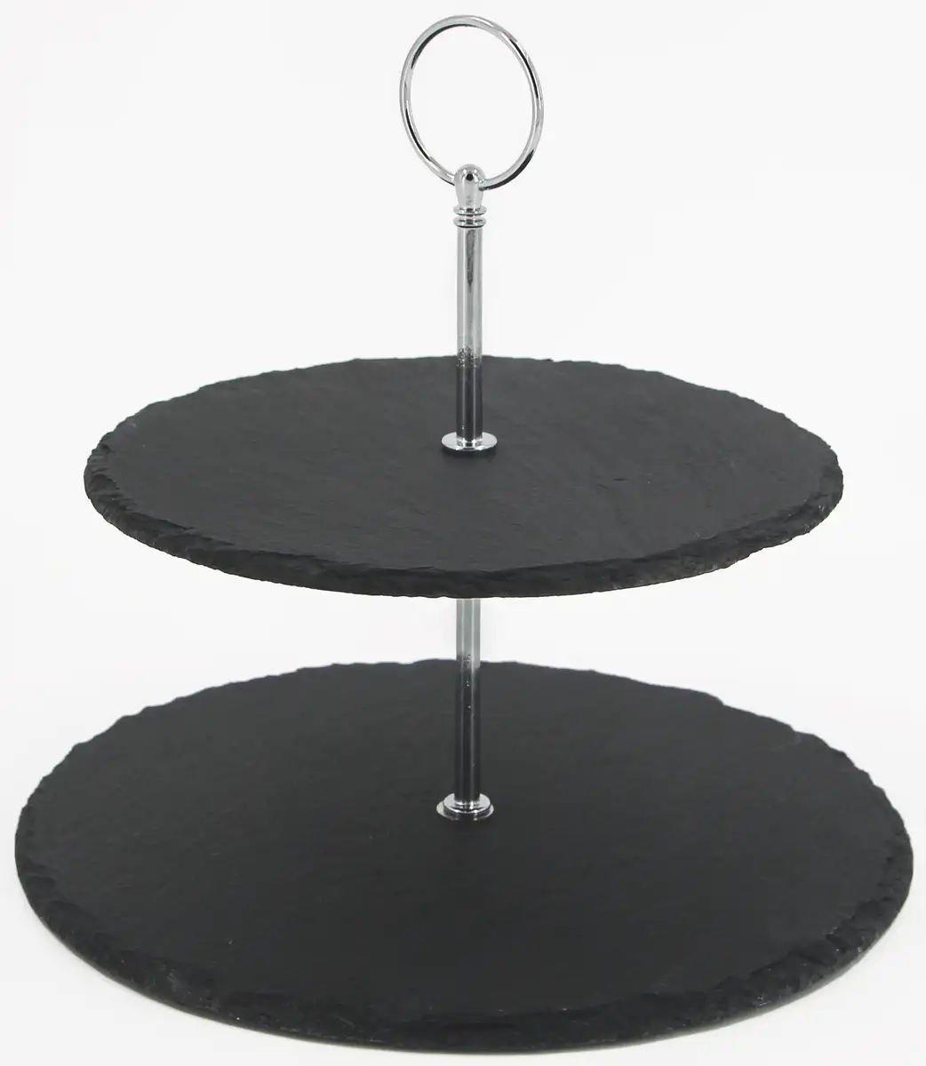 

NOOR LIVING etagere "Этаж из шифера", с шиферными плитами Ø 25 см, черный