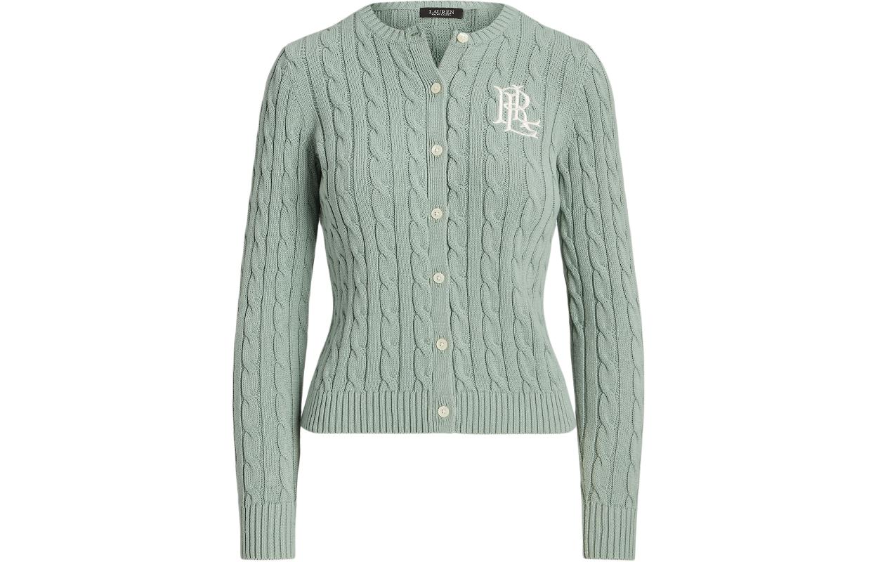 

LAUREN RALPH LAUREN SS24 Вязаный свитер женский светло-зеленый