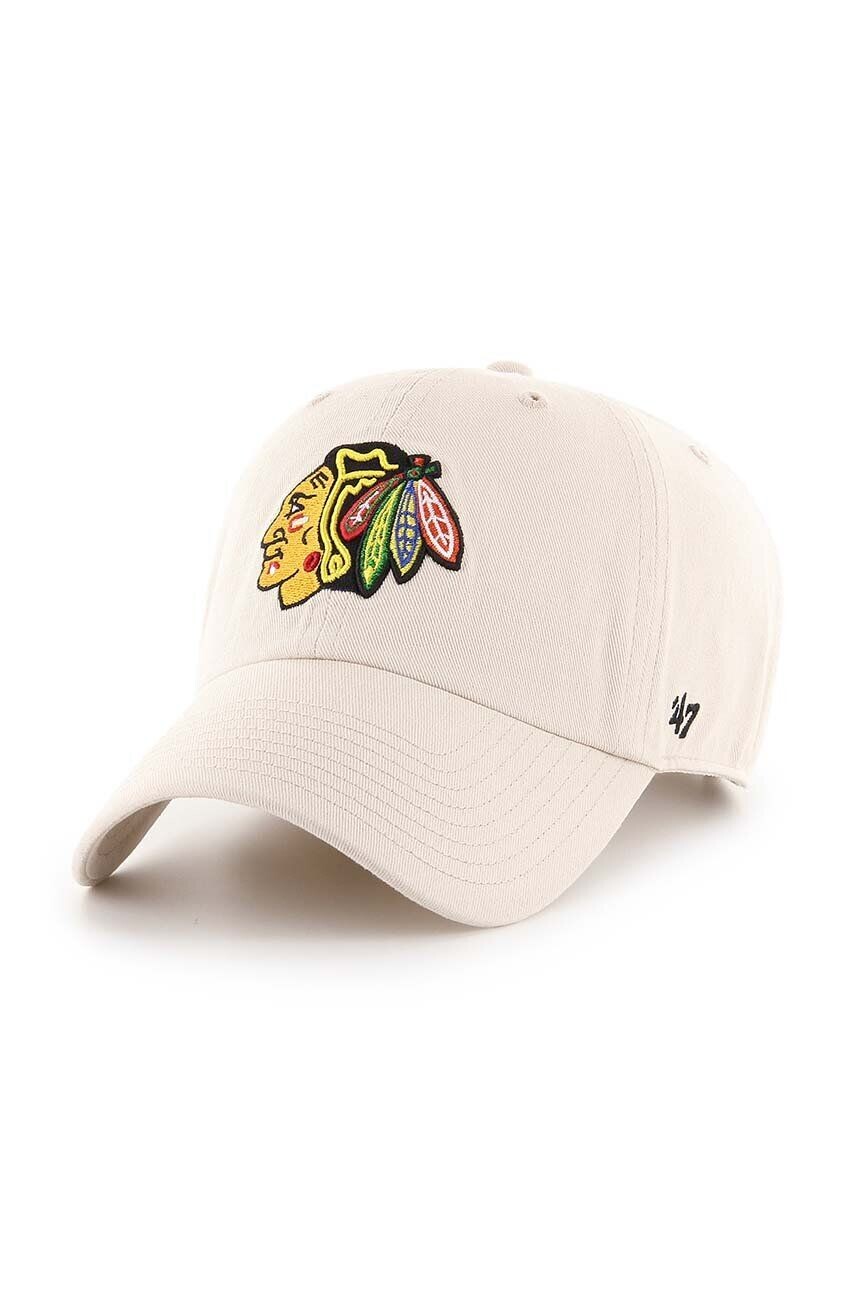 

Хлопковая бейсболка НХЛ Chicago Blackhawks 47 brand, бежевый
