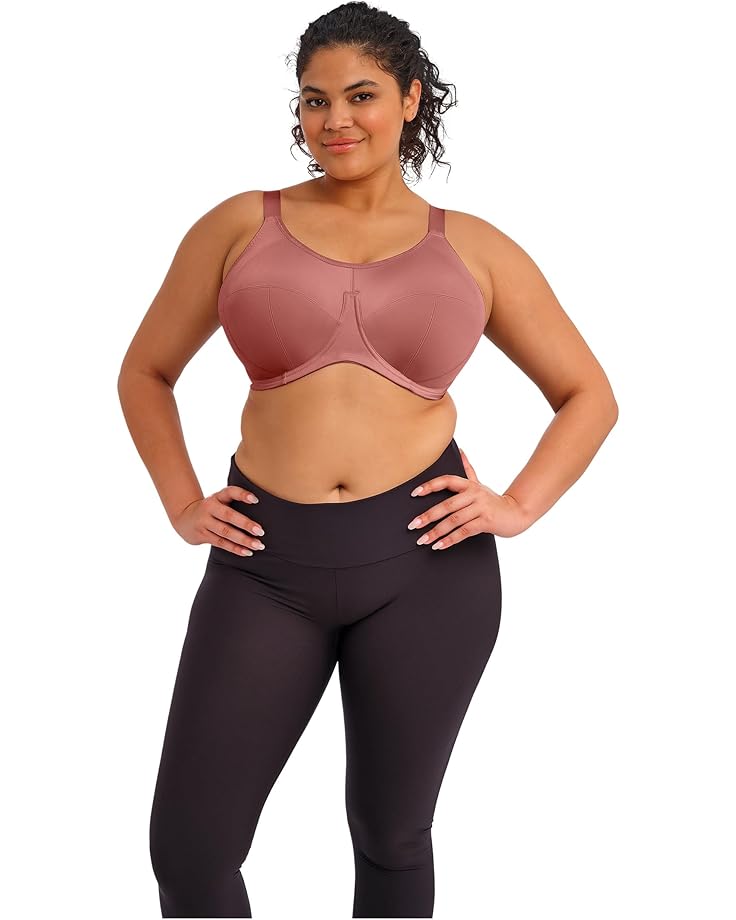 

Женский спортивный бюстгальтер elomi Energise с косточками, высокой поддержкой и J-образной застежкой, Rosewood