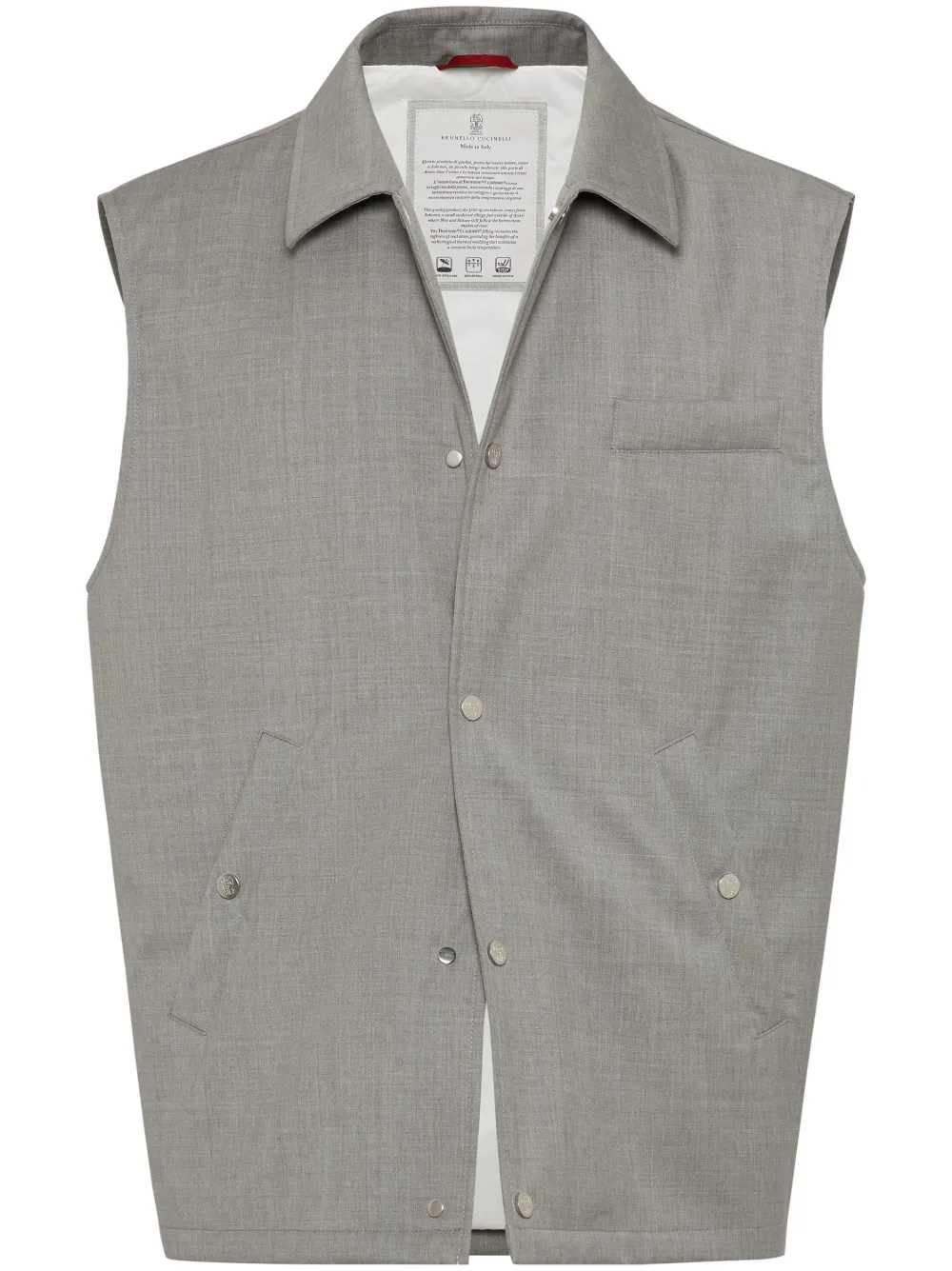

Дутый жилет Brunello Cucinelli, серый