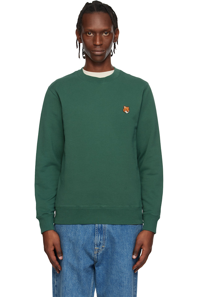 

Maison Kitsuné Обычная толстовка с изображением головы зеленой лисы, Зеленый, Maison Kitsuné Обычная толстовка с изображением головы зеленой лисы