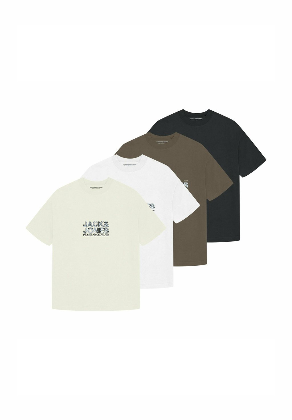 

Футболка с принтом 4ER PACK Jack & Jones, деним