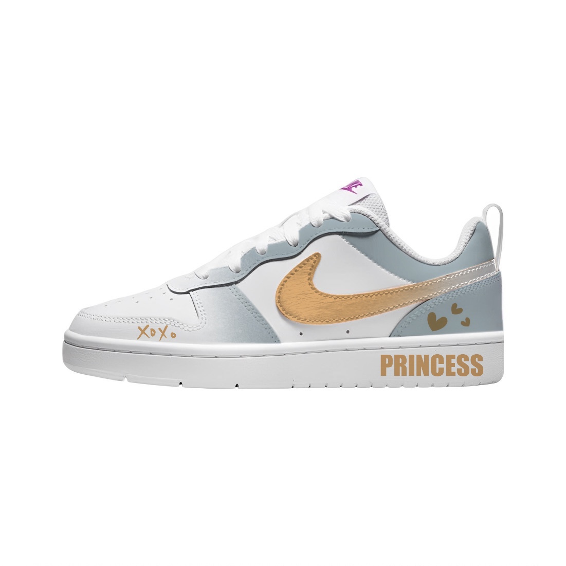 

Кроссовки Nike Court Borough Skateboarding Shoes Women's Low-top Orange/blue/white, синий