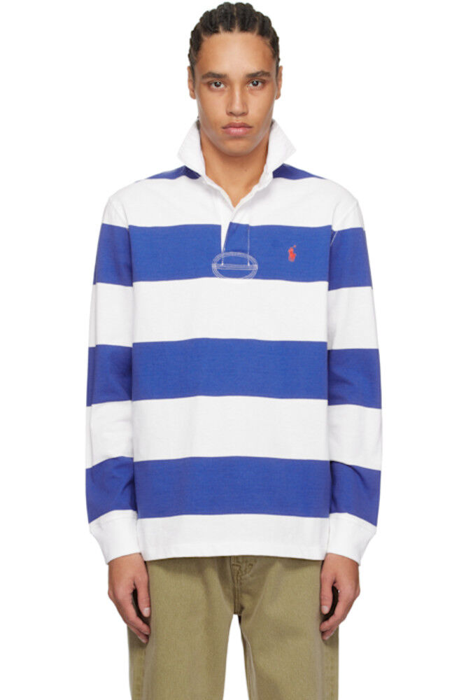 

Поло «The Iconic Rugby» сине-белого цвета Polo Ralph Lauren