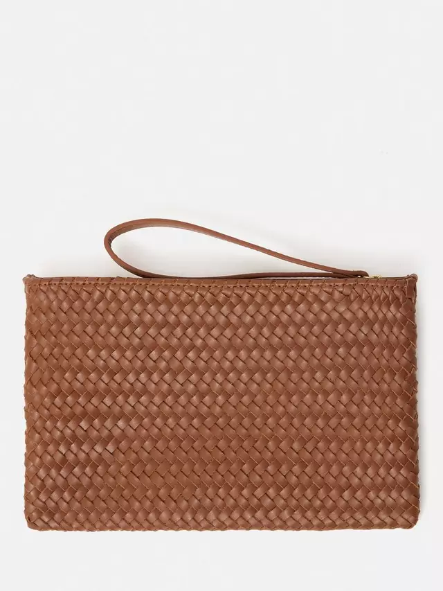 

Клатч Jigsaw Woven Leather, цвет tan