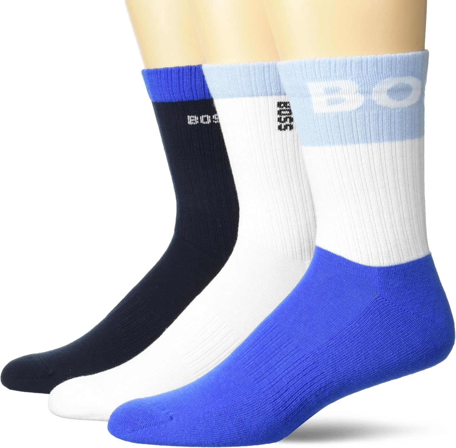 

BOSS Мужские носки Iconic Color Block Rib (3 пары), White/Black/Block Blue