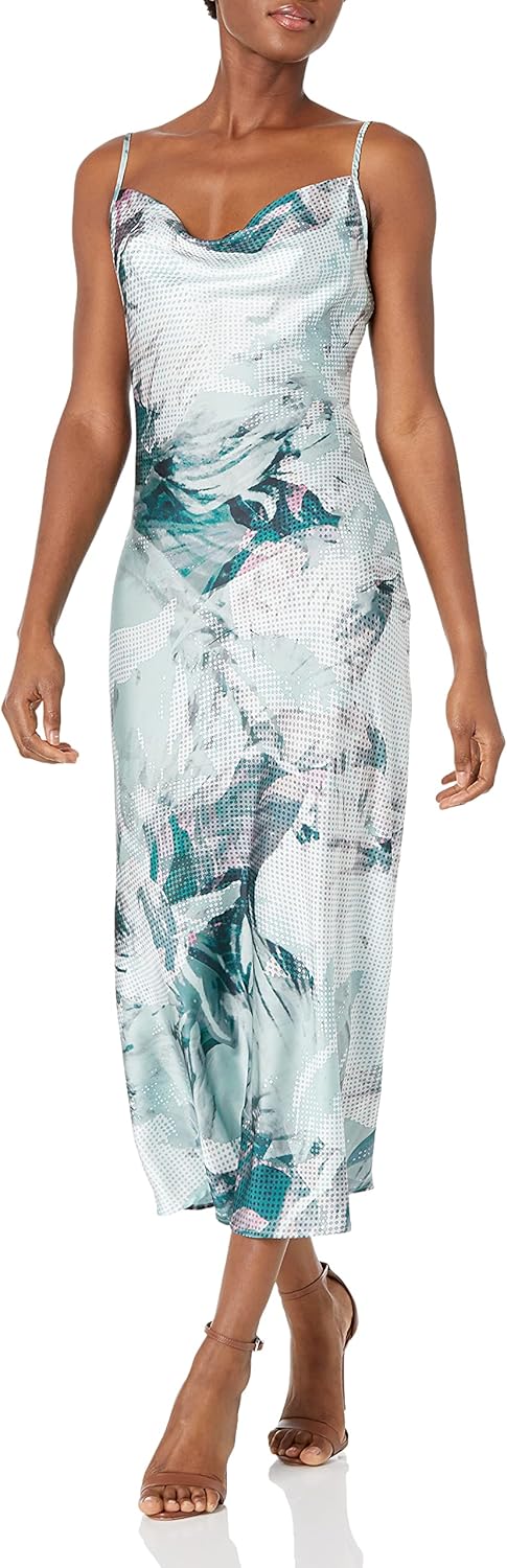 

GUESS Женское бесшовное платье-комбинация Akilina, Abstract Feeling Aqua Combo