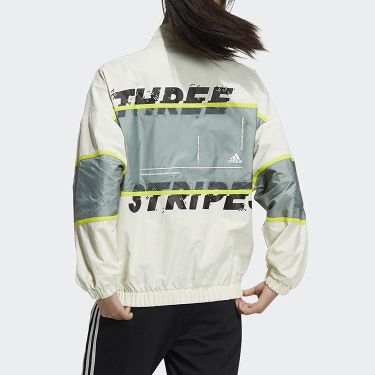 Куртка (WMNS) adidas W Word Wv Jkt Stand Collar Training Woven Sports Jacket Colorblock GM0683 — фото 3