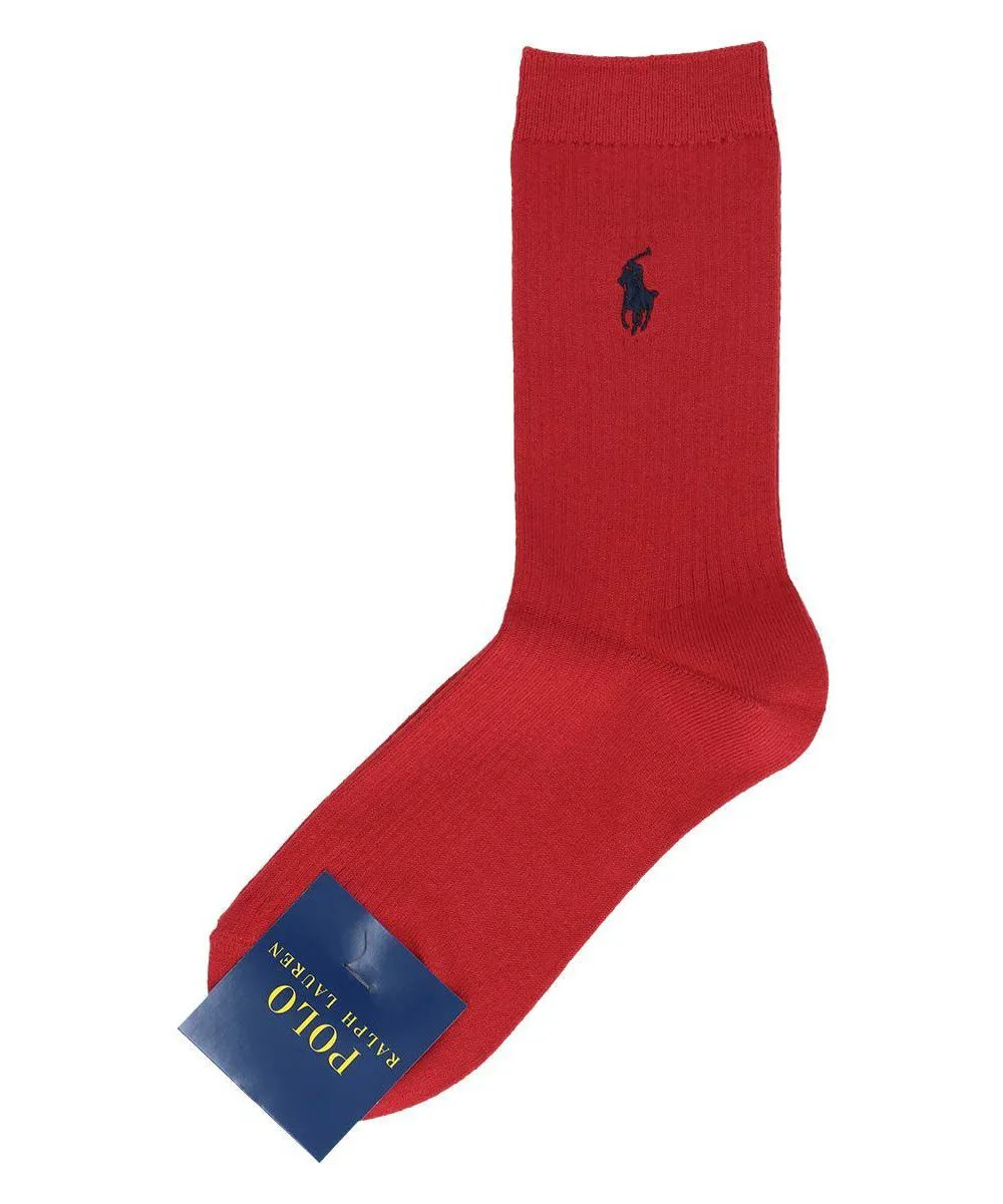 Женские ребристые носки One Point Polo Ralph Lauren, 16. Red