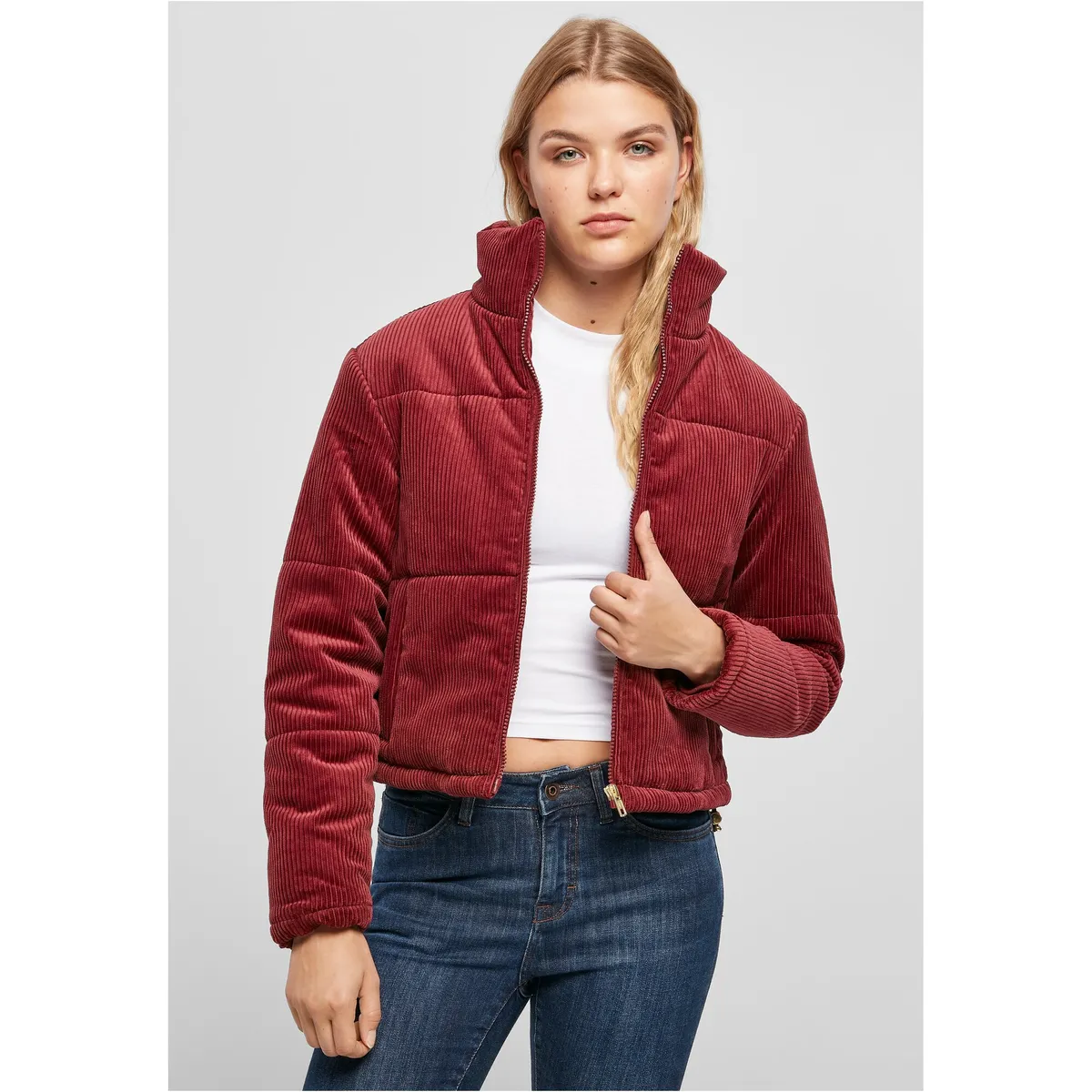 

Куртка зимняя URBAN CLASSICS " Urban Classics Women's Ladies Corduroy Puffer Jacket" (1 шт.), без капюшона, цвет Burgundy