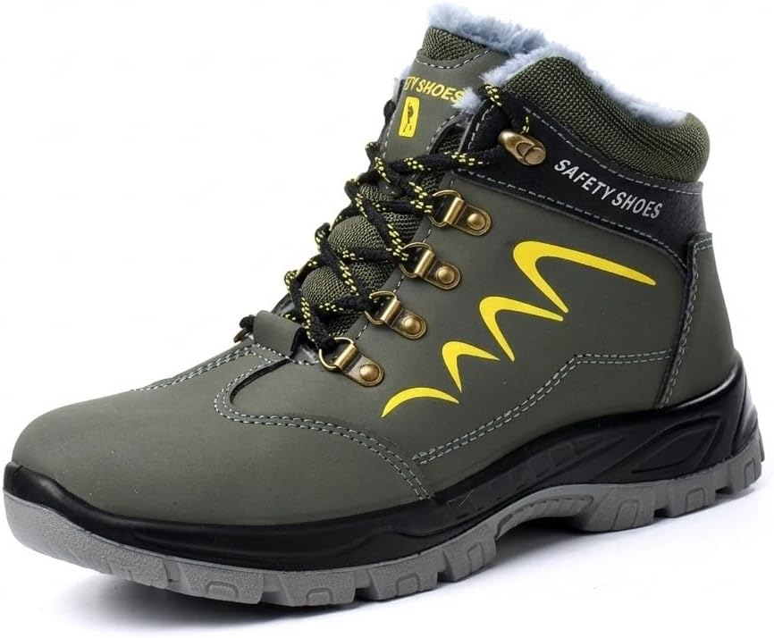 

Мужские ботинки с стальным носком, полусапоги, защищающие от проколов, противоскользящие, для строительства, доступны в зеленом и черном цветах, размеры США Flowergirr