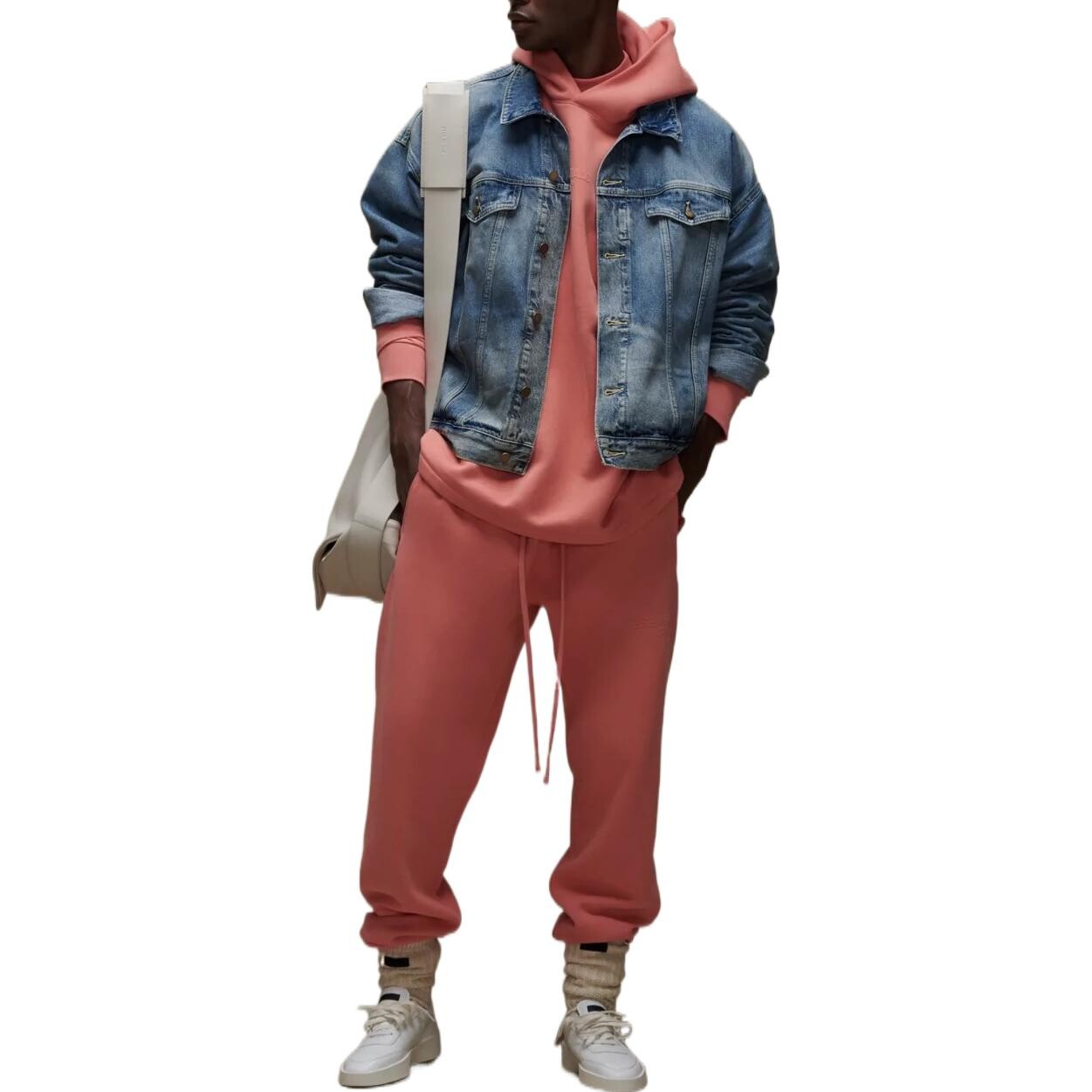 Повседневные брюки мужские кораллово-красные Fear Of God Essentials, кораллово-красный — фото 3