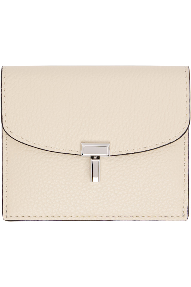 

Toteme Кардхолдер Off-White с замком из зернистой кожи