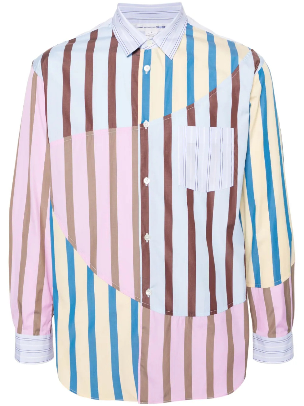 

Полосатая рубашка в технике пэчворк Comme Des Garçons Shirt, синий