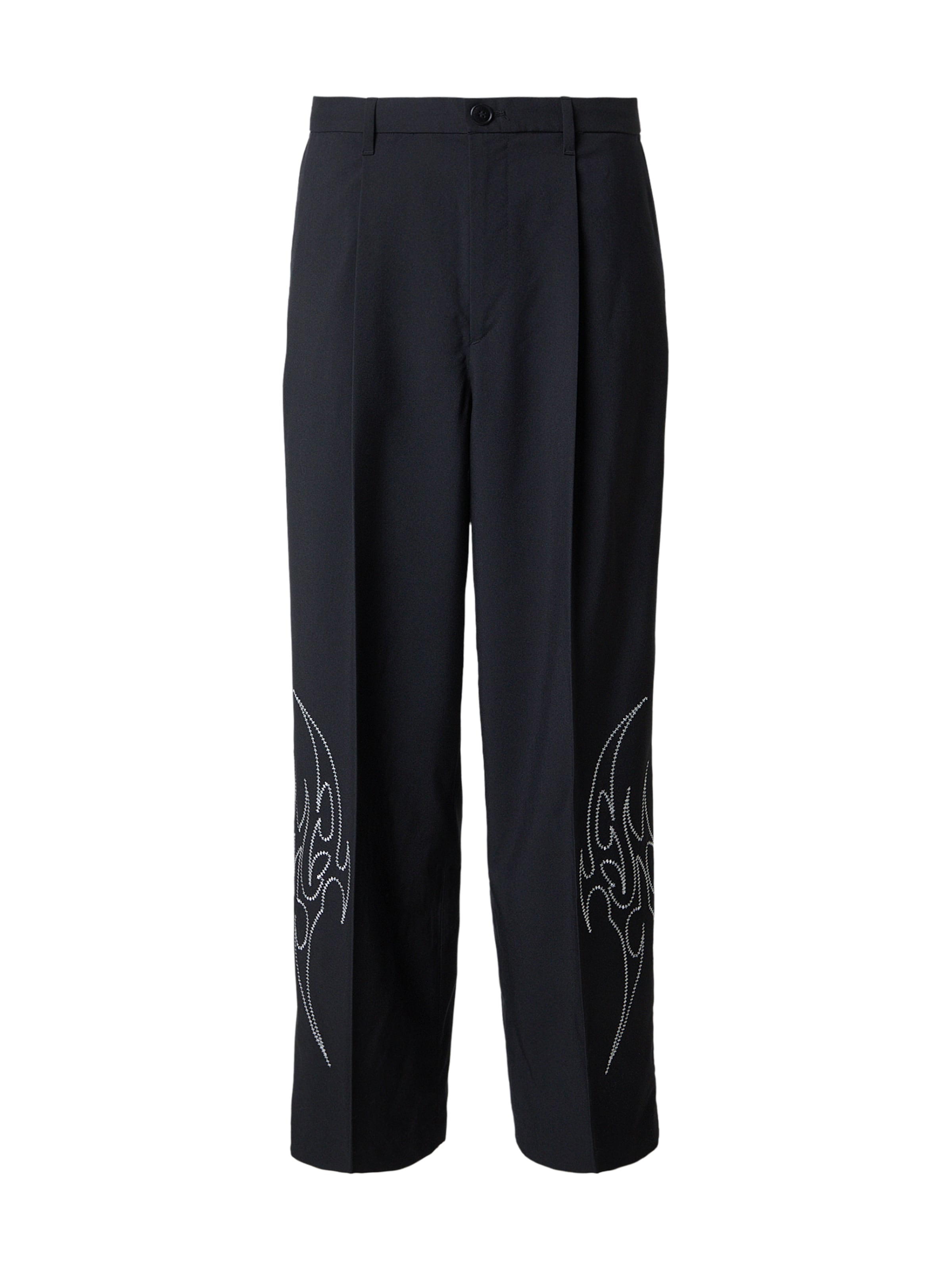 

WEEKDAY Широкие брюки со складками спереди в черном цвете