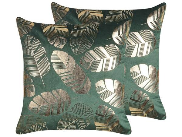 

Подушка Beliani 2 шт SUNFLOWER, 45x45x45 см цвет dunkelgrün/gold/grün