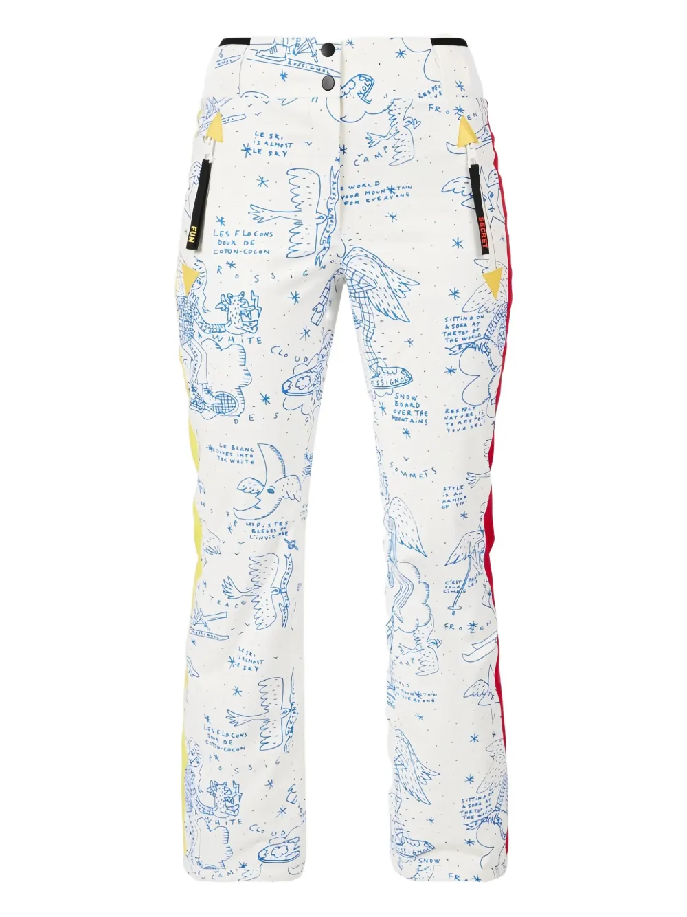 

Брюки с графичным узором и лампасами Rossignol, белый