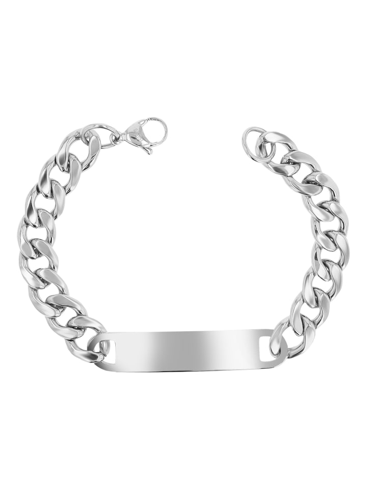 

Adeliás Браслет унисекс - браслет из нержавеющей стали в виде цепочки, 21 см, серебристый