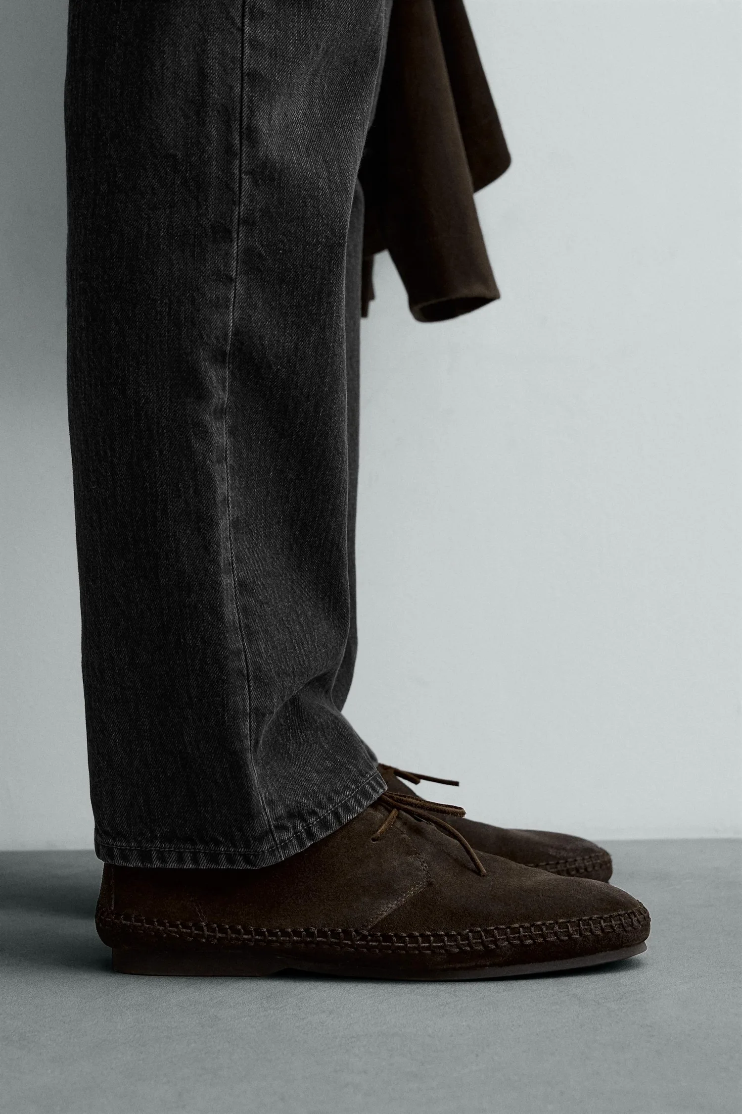 Кожаные туфли aaron levine x Zara с подошвой vibram, коричневый