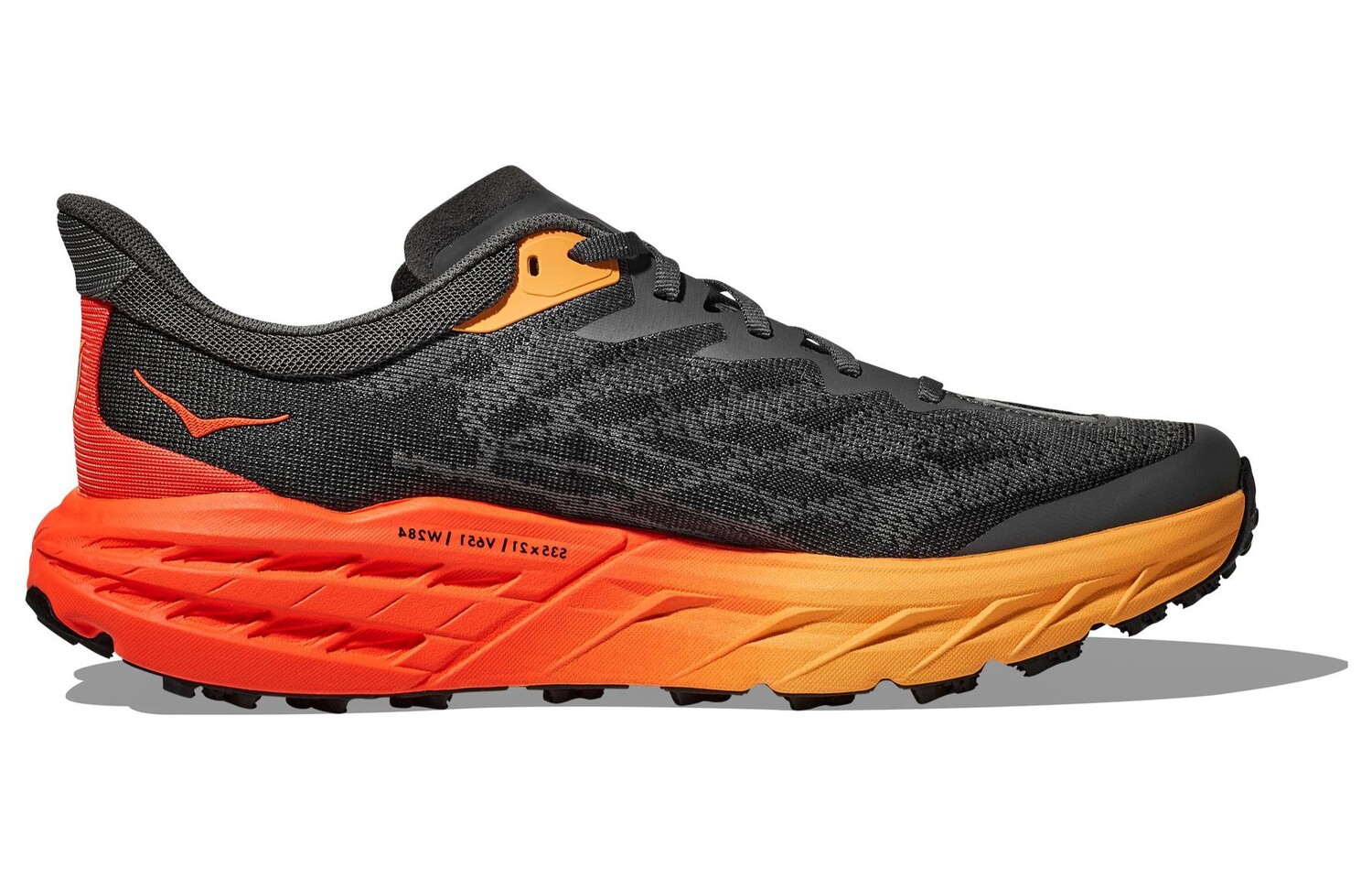 Кроссовки Speedgoat 5 мужские низкие Castle серые/огненно-красные Hoka One One — фото 2